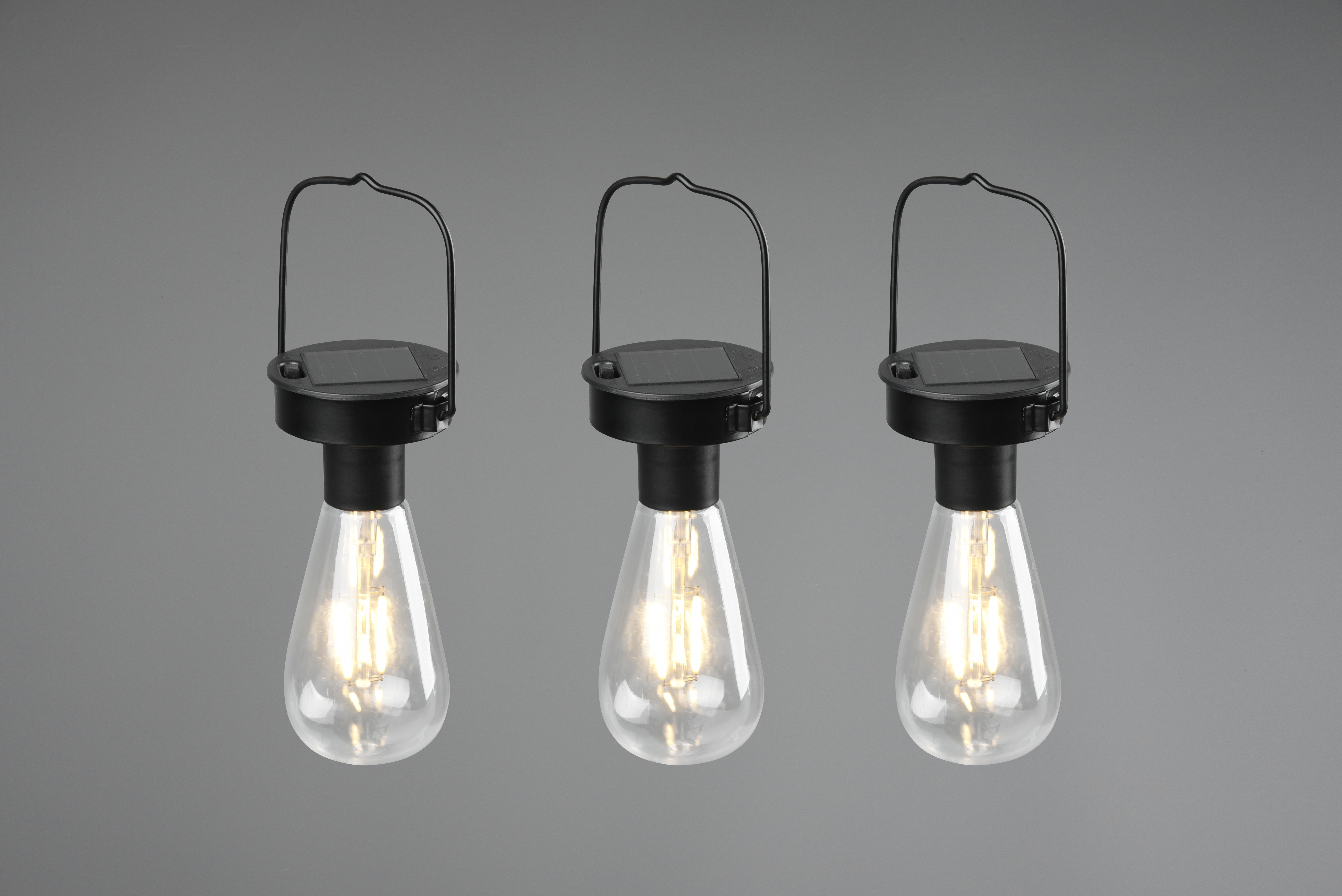 Lanterne LED suspension lampe à piles incluse effet flamme vacillante -  Noire